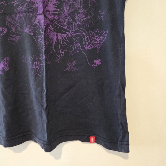 Esprit EDC black purple butterfly graphic tshirt small - Picture 4 of 8
